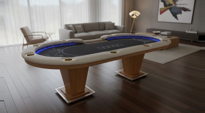 Mesa de Poker 11 Lugares com LED Azul, 6 USB - Pro43